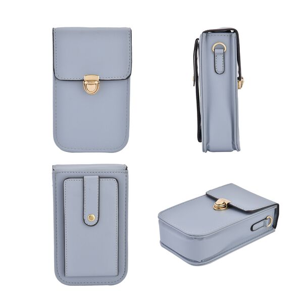 Crossbody Tasche mit RFID Schutz, 10,6x17,6x5cm, Riemen 117cm, blau image number 4