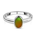 Kanadischer Ammolit-Ring, 925 Silber platiniert (Größe 21.00) ca. 0,49 ct