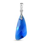 J Francis gefertigt mit SWAROVSKI Capri Blau Swarovski Kristall Anhänger 925 Silber platiniert 7.79 ct