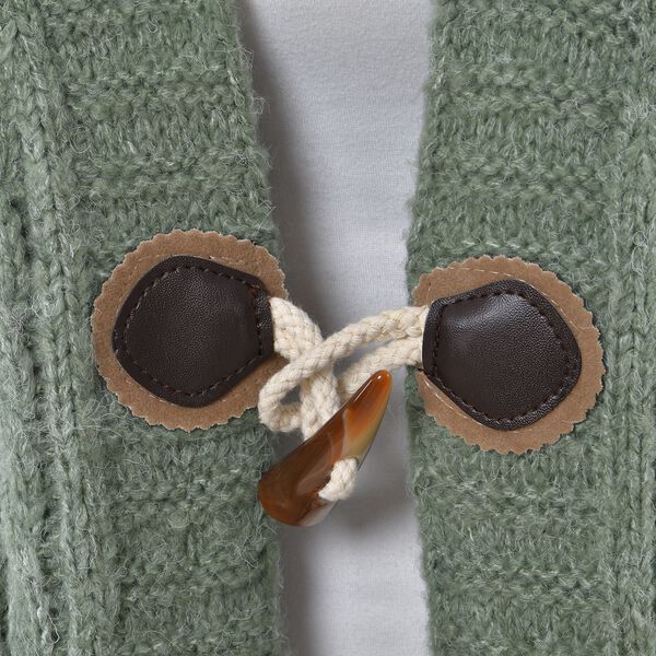 Lange Strickjacke mit Schlaufe, warm und stilvoll, 87x44x60cm, Mint image number 6