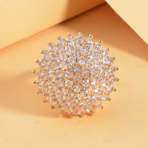 Weißer Zirkonia Ring, (Größe 17.00), goldfarben, ca. 4.00 ct image number 1