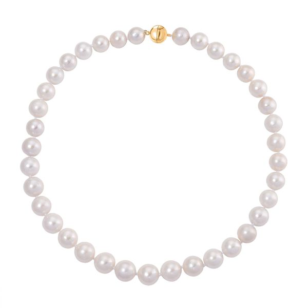 D'Joy Weiße Edison Perle (11-14 mm) Halskette ca. 50 cm 925 Silber vergoldet image number 4