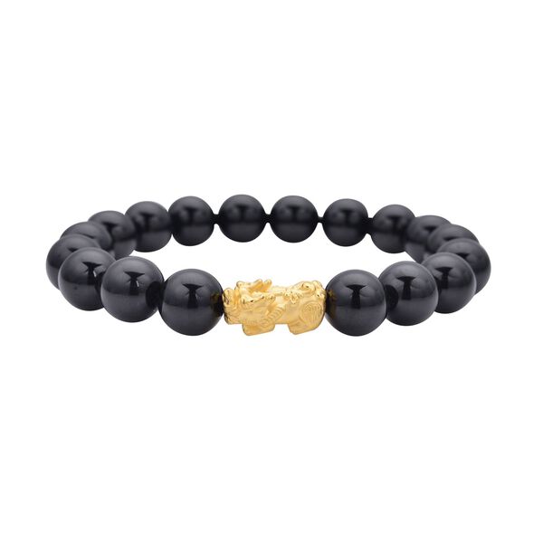 Flexibles, schwarzes Turmalin-Armband, 19 cm image number 3