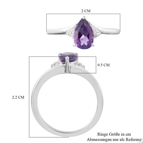 Afrikanischer Amethyst und Zirkon-Ring - 0,82 ct. image number 7