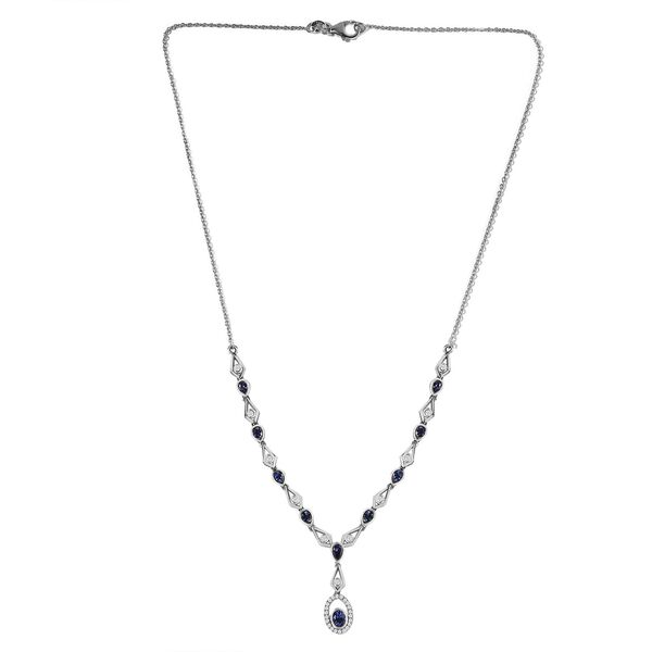 AAA Tansanit und Zirkon 45cm Halskette - 2,45 ct. image number 5