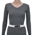 Modischer Gürtel mit Metallschnalle, Größe 3x65 cm, gewebt, weiß