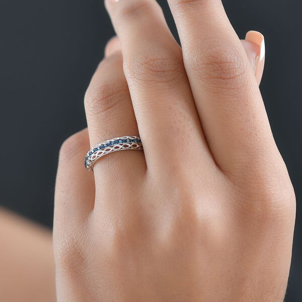 D'Joy blauer Diamant Ring, 925 Silber rhodiniert - 0,15 ct. image number 3