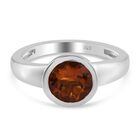 Madeira Citrin Solitär Ring 925 Silber platiniert (Größe 16.00) ca. 0,96 ct