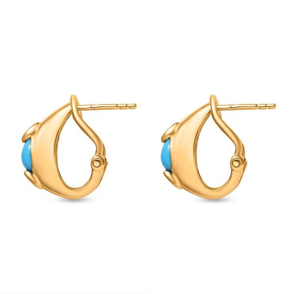 AA Sleeping Beauty Türkis und Zirkon Ohrringe - 1,02 ct. image number 4