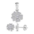 Moissanit Schmuckset 925 Silber rhodiniert ca. 0.58 ct