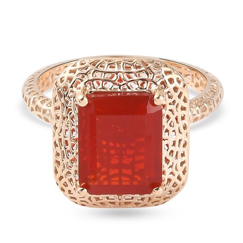 MIRAGE COLLEKTION Mexikanischer Kirschfeuer-Opal Solitär Ring 375 Gelbgold image number 0