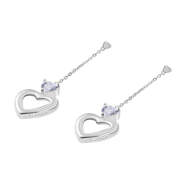 Wei&szlig;er Zirkonia Ohrringe 925 Silber rhodiniert image number 4