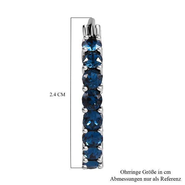 J Francis gefertigt mit SWAROVSKI- Montana Swarovski-Kristall Inside-Out-Creolen image number 5