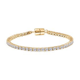 D'Joy Moissanit Armband ca. 18 cm 925 Silber 750 Gelbgold Vermeil ca. 4,94 ct.