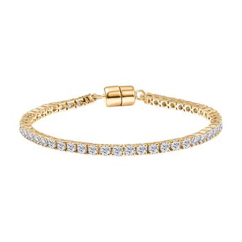 D'Joy Moissanit Armband ca. 18 cm 925 Silber 750 Gelbgold Vermeil ca. 4,94 ct.
