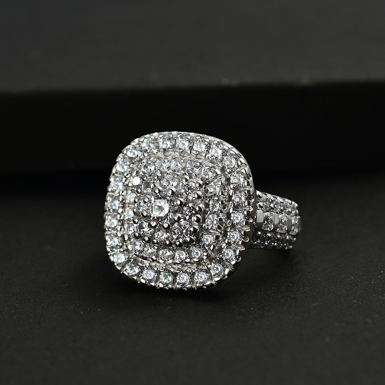 J Francis gefertigt mit SWAROVSKI Zirkonia Ring 925 Silber rhodiniert GroBe 17.00