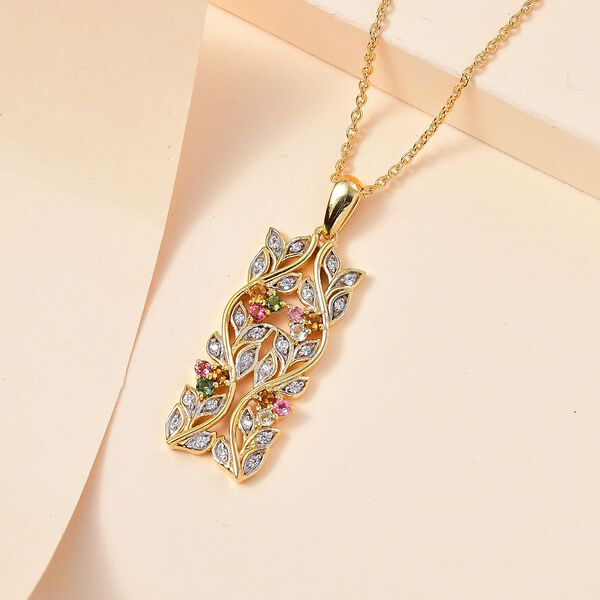 ALLORO AA Multi-Turmalin und Zirkon-Anhänger mit 45cm Kette - 0.88 ct. image number 10