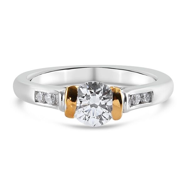 LUSTRO STELLA Hergestellt mit ZIRKONIA Ring 925 Silber zweifarbige &Uuml;berzug