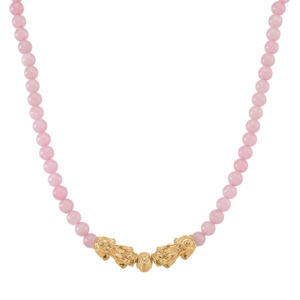 Rosenquarz Schmuckset Legierung gelb vergoldet ca. 430.00 ct image number 4