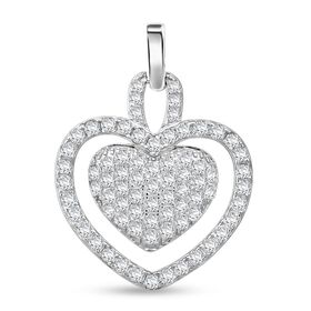 LUSTRO STELLA weißer Zirkonia Anhänger im Herz-Design