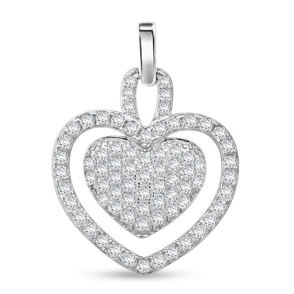 LUSTRO STELLA wei&szlig;er Zirkonia Anh&auml;nger im Herz-Design