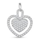 Lustro Stella Weißer Zirkonia Anhänger 925 Silber rhodiniert