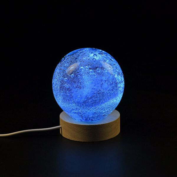 Glasball mit LED-Lichtbasis &ndash; Pink image number 0