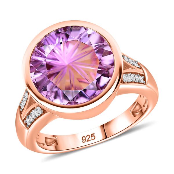 Rose De France Amethyst und Zirkon Ring - 6,06 ct. image number 4
