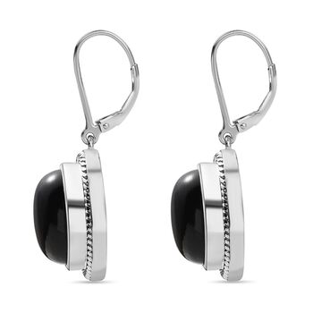 Schwarze Onyx-Ohrringe, 316L Edelstahl , ca. 5.37 ct