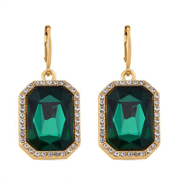 Glasperlen, gr&uuml;nes Glas und wei&szlig;es Kristall-Schmuckset image number 8