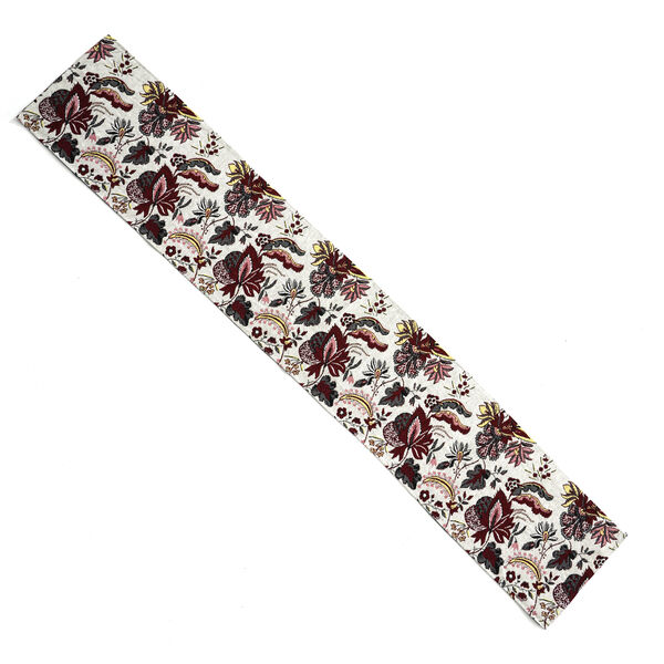 5er Set: Jacquard gewebter Tischl&auml;ufer und 4 Tischsets, Blumen image number 3