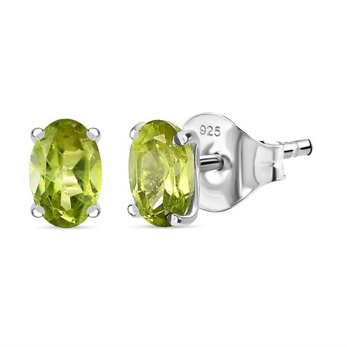 Natürliche Peridot-Solitär-Ohrringe - 0,98 ct. image number 0