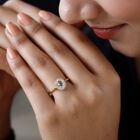 Natürlicher AA Alexandrit und Diamant Ring, 925 Silber Gelbgold Vermeil, ca. 0.70 ct image number 2