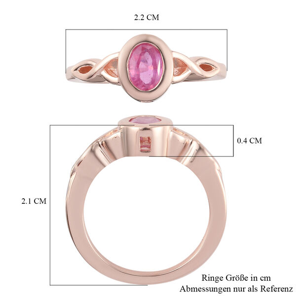 Premium Ilakaka Rosa Saphir Solit&auml;r-Ring, 925 Silber ros&eacute;vergoldet, 1,09 ct. image number 7