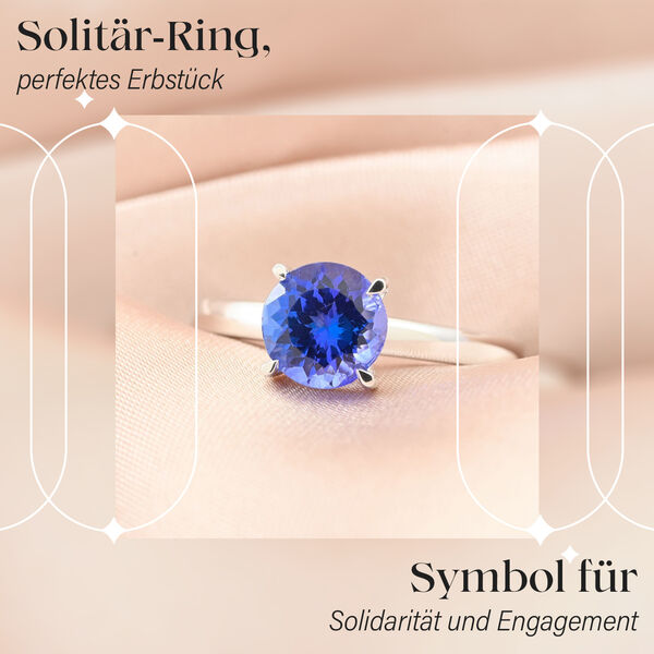 RHAPSODY AAAA Tansanit und VS Diamant Ring in 950 Platin - 1,45 ct. image number 2