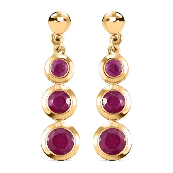 Afrikanische Rubin-Ohrh&auml;nger in Silber