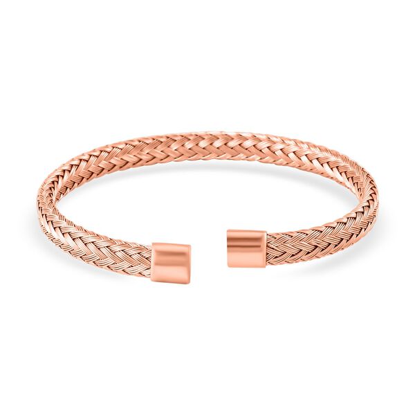 Reiner Edelstahl IP Rosa Plattierung Armreif ca. Flexibles cm ca. 15,00g image number 5