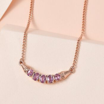 Lila Spinell Halskette, 925 Silber Ros&eacute;gold Vermeil ca. 1.19 ct