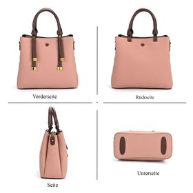 Vielseitige Umhängetasche aus echtem Leder mit abnehmbarem Schulterriemen, 30x14x24 cm, Rosa