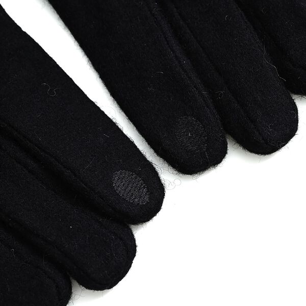 Kaschmir-Handschuhe mit Touchscreen-Funktion, Karomuster, Onesize, Schwarz image number 5