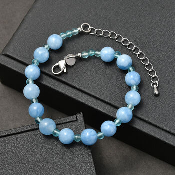 EverTrue Milchiges Aquamarin und blaues Apatit 19+5cm Armband - 58 ct.