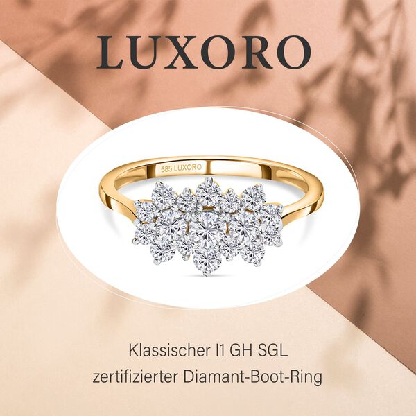 LUXORO klassischer SGL zertifizierter I1 GH Diamant-Boot-Ring- 1 ct. image number 6