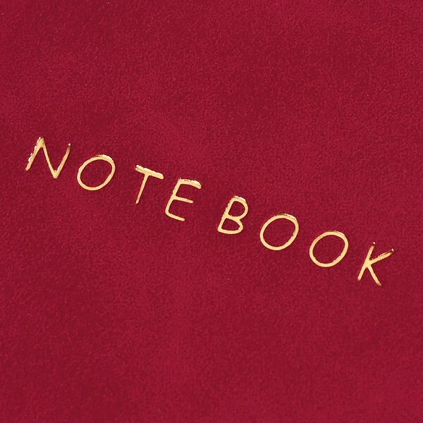 Premium Set; Notizbuch und Taschentagebuch mit geschnitztem, samtigem Hardcover und Kugelschreiber, Rot image number 6