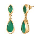 Verde Onyx Ohrringe 925 Silber Gelbgold Vermeil ca. 4.40 ct