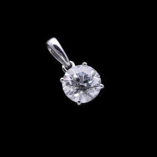 LUXURIANT SGL zertifizierter VS-EF Labor Diamant Anh&auml;nger in 375 Wei&szlig;gold - 1 ct. image number 1