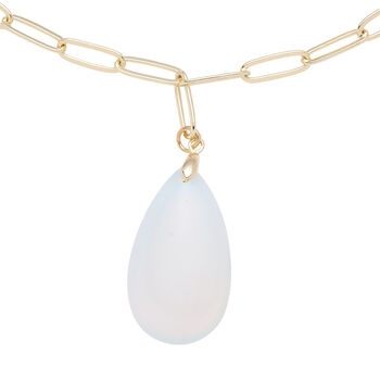 Opalith Halskette, 50 cm, Messing ca. 43,00 ct
