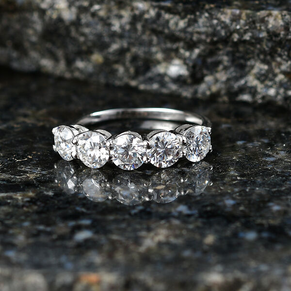 D'Joy Moissanit Ring 925 Silber Rhodiniert (Gr&ouml;&szlig;e 18.00) ca. 2,56 ct image number 1