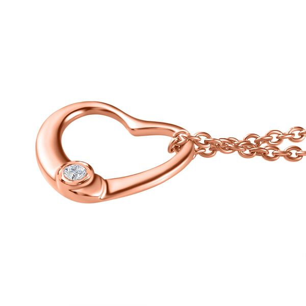 Moissanit Herz Anhänger mit 50cm Kette in Silber mit Roségold Vermeil image number 4