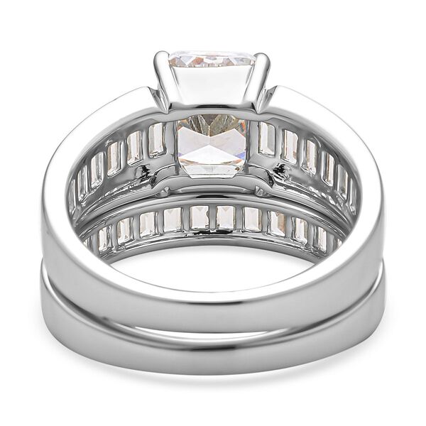 Wei&szlig;er Zirkonia, 2 Ringe im Schmuckset, Messing ca. 8,10 ct image number 5