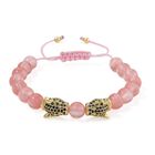 Kirsche Quarz, Schwarzer Zirkonia Armband, Flexibles, Messing Standard